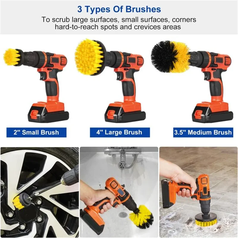 Power Tools Router - Juego de 3 cepillos para taladro