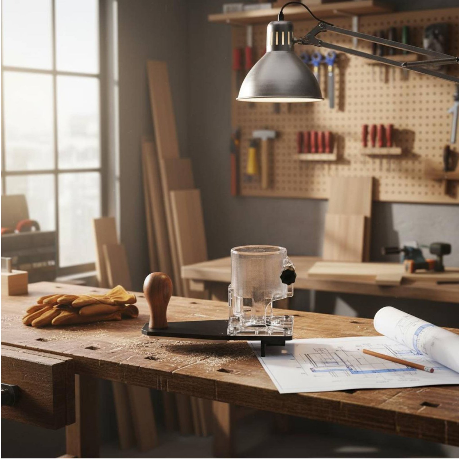 Power Tools Router - Base para recortar bordes, construcción duradera,