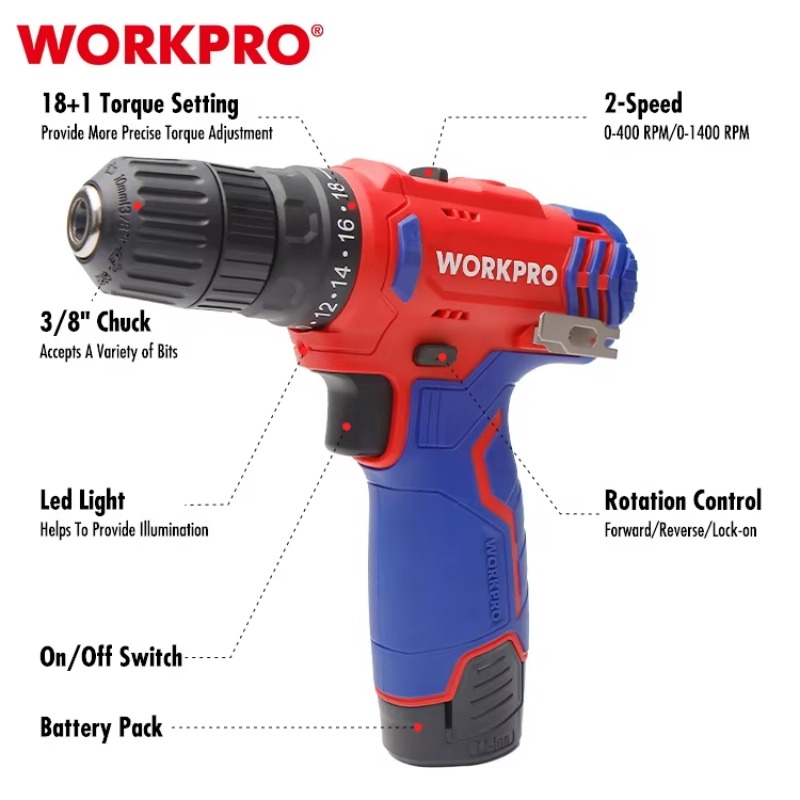 Taladro Inalámbrico de 12V y 1 - Power Tools Drill reseña y precio