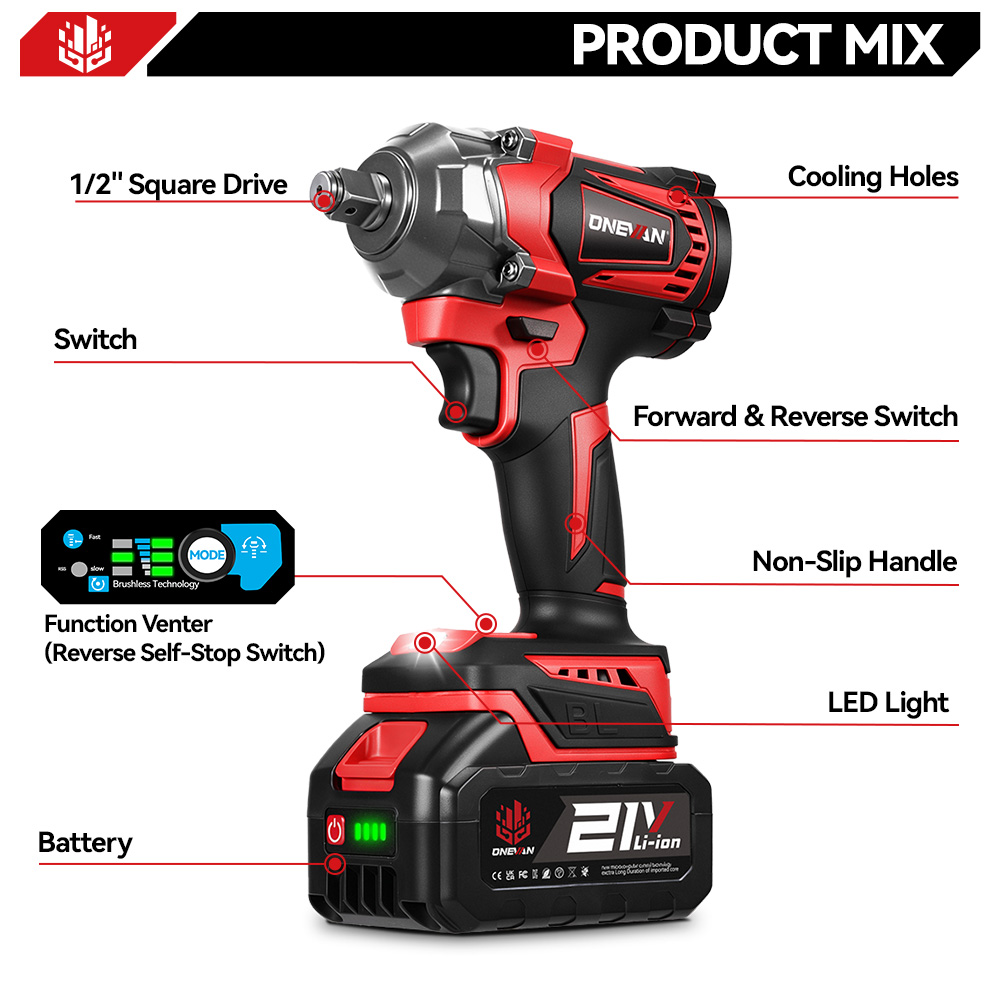 ONEVAN-llave de impacto eléctr - Power Tools Pink reseña y precio